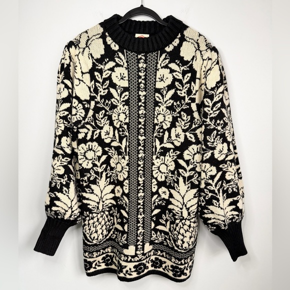 black pineapple garden mini sweater dress Black Pineapple Garden Mini Sweater Dress – FARM Rio main image 0